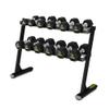 ZIVA 2-Tier 6 Pair Hexagon Dumbbell Rack - Gym, Home Storage Rack  Heavy Gauge Steel Frame  Holds 6 Pairs of Dumbbells, Black Powder Coated Finish (Dims: H: 33", W: 48", L: 17", Wt: 53lb) view 2