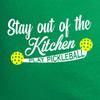 Small Kelly Green Women Stay Out of The Kitchen Play Pickleball Funny Gift Deluxe Soft T-Shirt view 3