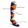 Golf Knickers Colorful Knee High Argyle Cotton Socks For Men Women and Youth - Purple/Orange/White - Ladies view 4