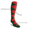 Golf Knickers Colorful Knee High Argyle Cotton Socks For Men Women and Youth - Dark Green/Red - Mens view 4