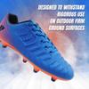 Vizari Youth Soccer Cleats for Boys Girls | Firm Ground Athletic Outdoor Football Shoes for Toddlers, Little/Big Kid Royal Blue/Orange view 2
