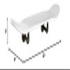 Floating Industrial Style Skateboard Deck Shelf with Pipe Mounting System  Custom Made Indoor Skate Shelving - Maple Wall Mount - 7.75" Dipped White view 3
