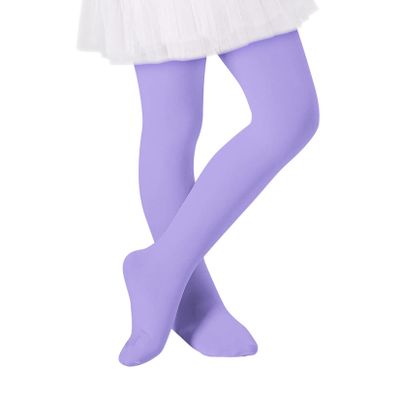 Century Star Ultra-Soft Footed Dance Sockings Ballet Tights Kids Super Elasticity School Uniform Tights For Girls 1 Pack Light Purple 3-6 Years