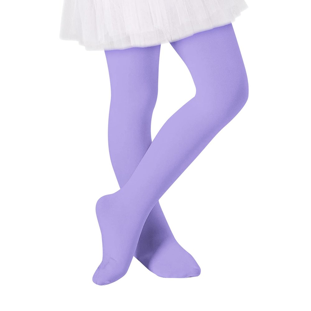 Century Star Girls Ballet Tights Toddler-Super Soft Footed Dance Tights for Kids 1 Pack Light Purple 9-14 Years