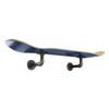 Floating Industrial Style Skateboard Deck Shelf with Pipe Mounting System  Custom Made Indoor Skate Shelving - Maple Wall Mount - 7.75" Stained Blue Bottom view 4