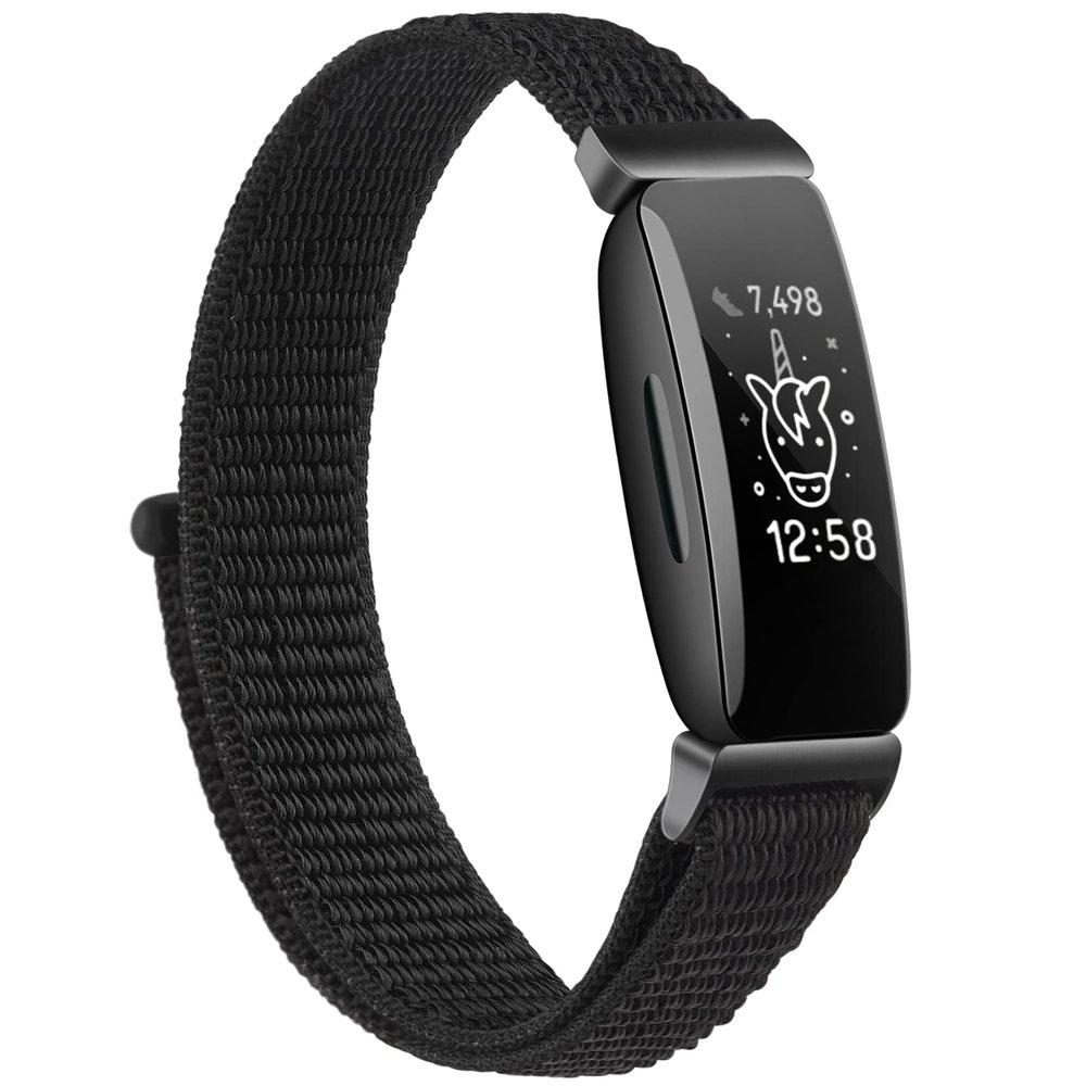 Nylon Ace 3 Bands Compatible with Fitbit Ace 3 Straps - Soft Skin-Friendly Breathable Ace 3 Bands Watch Band Wrist Strap Bracelet Accessories (Black)
