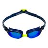Aqua Sphere XCEED Adult Swim Goggles - Curved Lens Technology, Adjustable Nose Bridge - Ideal Partner for Performance Swimmers - Blue Titanium Mirror Lens/Navy Frame view 1