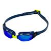 Aqua Sphere XCEED Adult Swim Goggles - Curved Lens Technology, Adjustable Nose Bridge - Ideal Partner for Performance Swimmers - Blue Titanium Mirror Lens/Navy Frame view 2