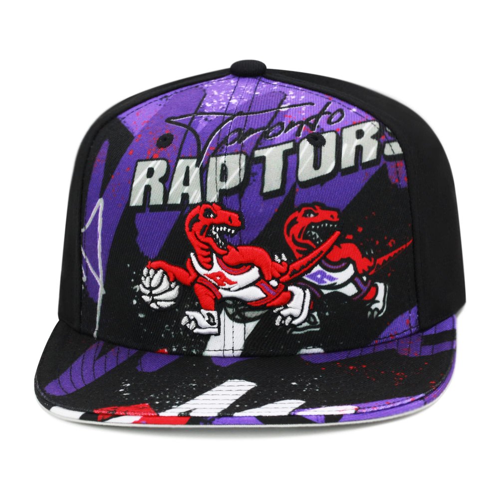 Mitchell & Ness Toronto Raptors NBA Hyper Loops DNA Snapback Hat Adjustable Cap - Black/Purple