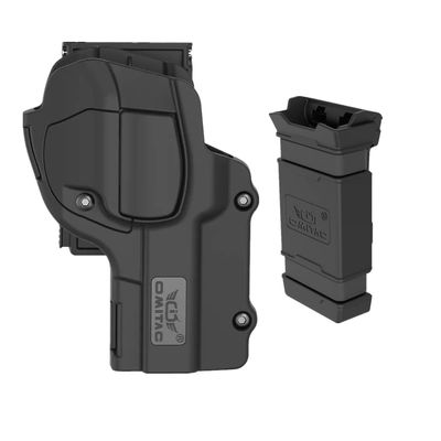 92 Holster and 9mm Magazine Pouch M9 92fs Holster Outside Waistband Open Carry Belt Clip Right Hand (92 360 Degree Adjustable)