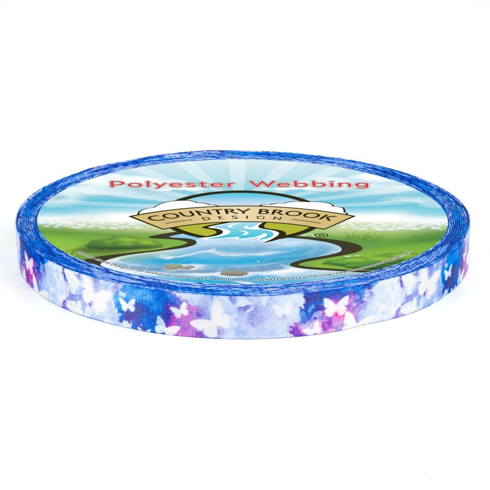Country Brook Design - Watercolor Butterflies Photo Quality Polyester (1/2 Inch, 10 Yards)