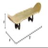 Floating Industrial Style Skateboard Deck Shelf with Pipe Mounting System  Custom Made Indoor Skate Shelving - Maple Wall Mount - 7.75" Stained Black Bottom view 3