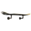 Floating Industrial Style Skateboard Deck Shelf with Pipe Mounting System  Custom Made Indoor Skate Shelving - Maple Wall Mount - 7.75" Stained Black Bottom view 4