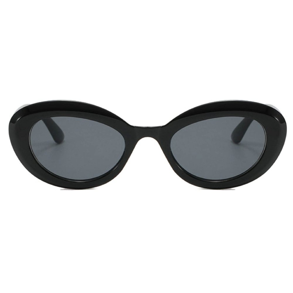 80s Oval Sunglasses for Women Men,Trendy 70s Vintage Retro Fashion Cat Eye Sun Glasses UV400 (black)