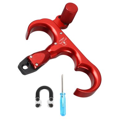 ZSHJGJR Archery Bow Release Aid 360 Rotating Head Thumb Release for Compound Bow Hunting Shooting Accessories (red)