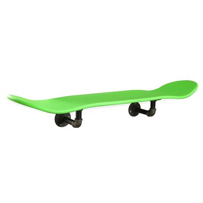 Floating Industrial Style Skateboard Deck Shelf with Pipe Mounting System  Custom Made Indoor Skate Shelving - Maple Wall Mount - 7.75" Neon Green