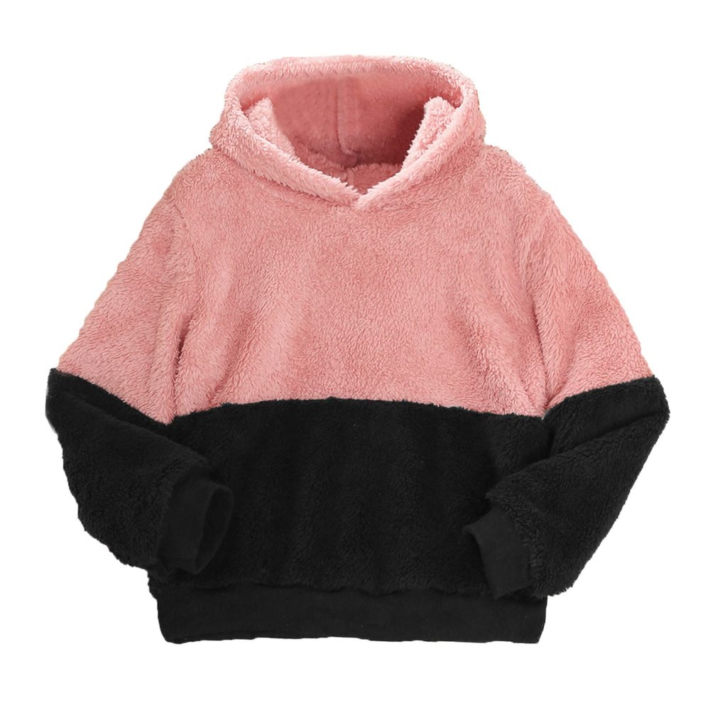 Kids Toddler Girls Boys Patchwok Fleece Hooded Sweatshirt Tops Outfits Girls Zip up Hoodies Size 10-12 (Red, 8-9 Years)