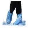 Rain Boot Waterproof Shoes Covers, Sand Control Non-Slip Shoe Cover Galoshes, PVC Rubber Sole Reusable Rain Snow Boots Overshoes for Cycling Outdoor Camping Fishing Garden Travel (L, Blue) view 4