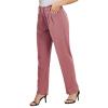 ANGGREK Womens Casual High Waisted Corduroy Straight Leg Pants Loose Comfy Trousers with Pockets(Pink,Medium), 2-pink view 3