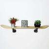 Floating Industrial Style Skateboard Deck Shelf with Pipe Mounting System  Custom Made Indoor Skate Shelving - Maple Wall Mount - 7.75" Neon Yellow view 4