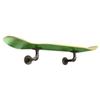 Floating Industrial Style Skateboard Deck Shelf with Pipe Mounting System  Custom Made Indoor Skate Shelving - Maple Wall Mount - 7.75" Stained Green Bottom view 4