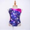 Jhaoyu Girls Kids Ballet Dance Gymnastics Leotards Outfits Sleeveless Printed Bodysuit Unitard with Metallic Shorts Set Navy Blue E 14 Years view 3
