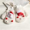 Girls Gloves Toddler Kids Children's Christmas Santa Warm Think Knit Winter Girls Boys Baby Gloves (White, One Size) view 2