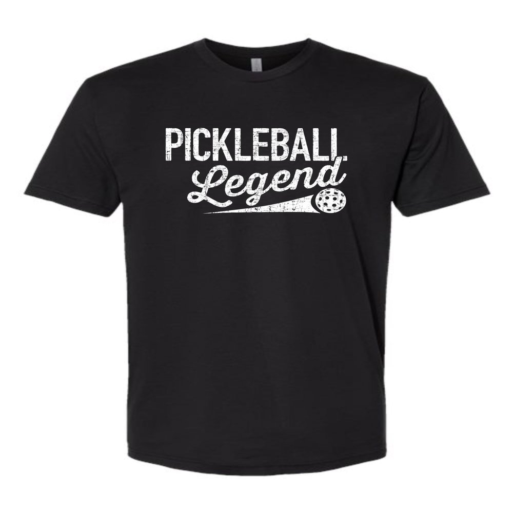 Large Black Mens Pickleball Legend Funny Gift Idea Deluxe Soft T-Shirt