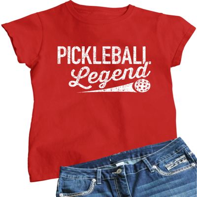 Small Red Women Pickleball Legend Funny Gift Idea T-Shirt
