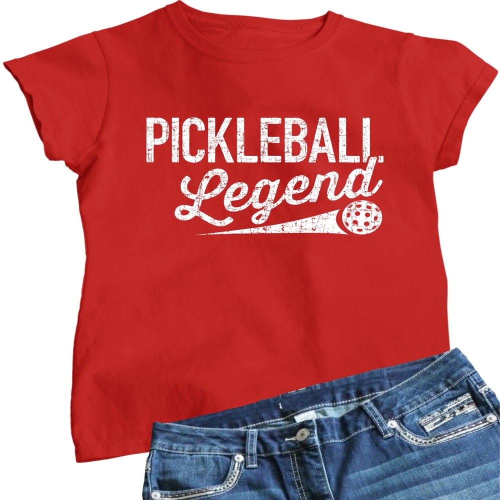 Small Red Women Pickleball Legend Funny Gift Idea T-Shirt