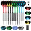 CareGames Steel Tip Darts, Professional Metal Darts,12pcs 18 Gram Darts Metal Tip Set with 12 Shafts,24 Extra Flights,2 Flight Protectors and Dart Sharpener,Metal Darts for Dartboard view 1