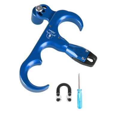 ZSHJGJR Archery Bow Release Aid 360 Rotating Head Thumb Release for Compound Bow Hunting Shooting Accessories (Blue)