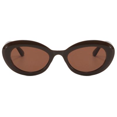 80s Oval Sunglasses for Women Men,Trendy 70s Vintage Retro Fashion Cat Eye Sun Glasses UV400 (brown)