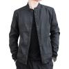 Maiyifu-GJ Men's Classic Casual Lightweight Jacket Casual Button Front Breathable Jacket Winter Warm Vintage Coat Outerwear (Black 1,Large)