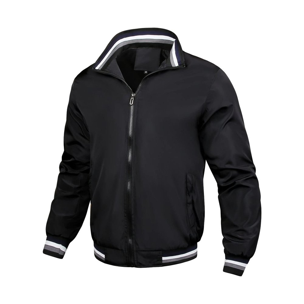 Bomber Jackets for Mens Outdoor Sport Slim Fit Lightweight Softshell Coat Windproof Varsity Baseball Coats (Black,4X-Large)