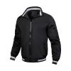 Bomber Jackets for Mens Outdoor Sport Slim Fit Lightweight Softshell Coat Windproof Varsity Baseball Coats (Black,4X-Large) view 1