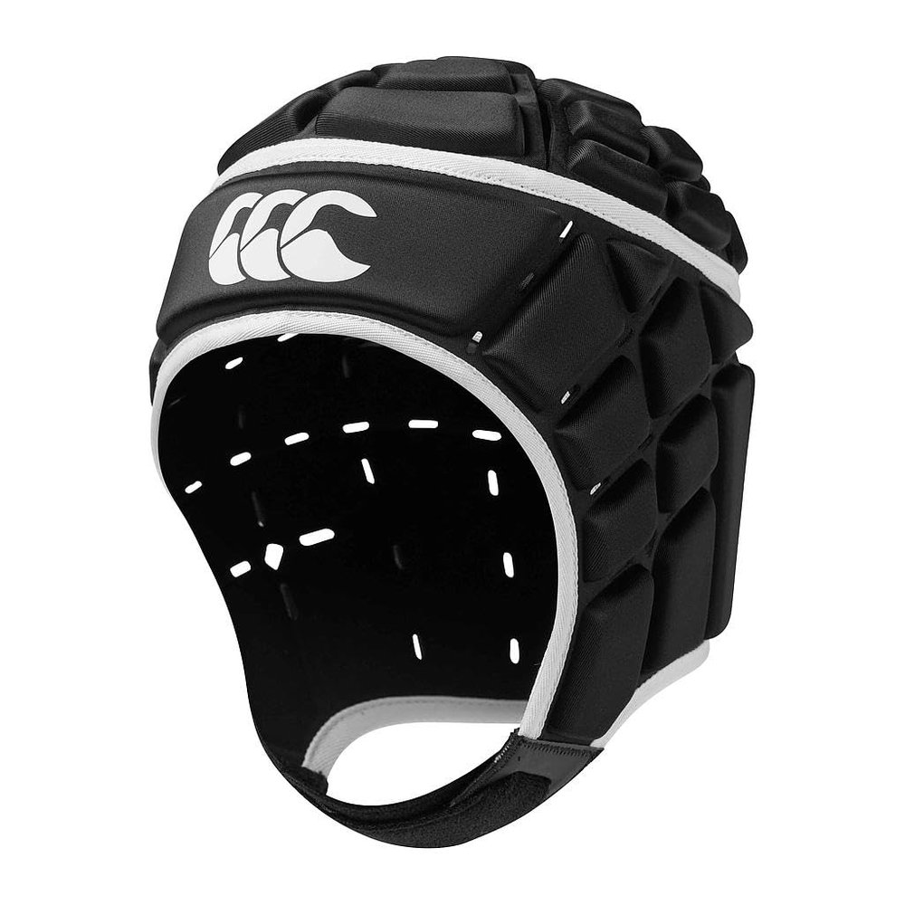 Canterbury Junior Unisex Rugby Core Headguard | 360 Coverage | Soft-Edged Chin Strap | Designed Holes Aid Ventilation | Foam Padding Headguard, Black, XS