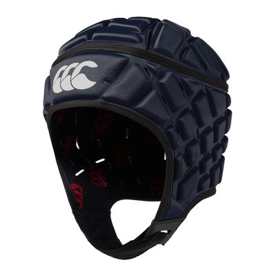 Canterbury Unisex Raze Rugby Headguard | Scrum Cap, Full Coverage | Soft-Edged Chin Strap | Designed Holes Aid Ventilation | Foam Padding Headguard, Navy, XXS