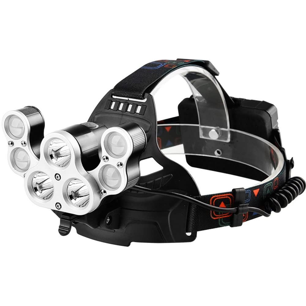 XARONF Headlamp Rechargeable, 7LED USB Rechargeable Head lamp Super Bright Outdoor Rechargeable Head Flashlight, Waterproof for Outdoor Camping Cycling Running Fishing Head Lamps for Adults