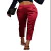 heipeiwa Women's Satin Pants Dress Casual Pleated Pull on High Waist Pants Baggy Front Tapered Trouser view 1