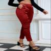 heipeiwa Women's Satin Pants Dress Casual Pleated Pull on High Waist Pants Baggy Front Tapered Trouser view 2