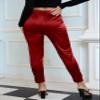 heipeiwa Women's Satin Pants Dress Casual Pleated Pull on High Waist Pants Baggy Front Tapered Trouser view 3