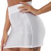 Vxuxlje Women's Oil Glossy Smooth Pencil Skirt Casual High Waist Rave Party Clubwear Miniskirt White Large view 4