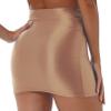 Vxuxlje Women's Oil Glossy Smooth Pencil Skirt Casual High Waist Rave Party Clubwear Miniskirt Coffee Large view 4