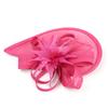 Bubbmi Sinamay Fascinator Hat with Top Flower, Women Feather Pillbox Headwear, Church Wedding Cocktail Tea Party Headpiece(C hot Pink) view 2