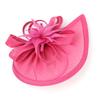 Bubbmi Sinamay Fascinator Hat with Top Flower, Women Feather Pillbox Headwear, Church Wedding Cocktail Tea Party Headpiece(C hot Pink) view 3