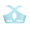 YONGHS Kids Girls Athletic Bra Shoulder Straps Cross at Rear Sport Bra Top Keyhole Back Shockproof Running Gym Light Blue 6 Years view 2