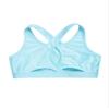 YONGHS Kids Girls Athletic Bra Shoulder Straps Cross at Rear Sport Bra Top Keyhole Back Shockproof Running Gym Light Blue 6 Years view 4