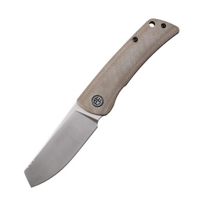 Petrified fish PFE05 Flavorist,3.15" K110 Satin Blade, 94g Micarta Handle Front Flipper Liner lock Folding knife (Khaki)