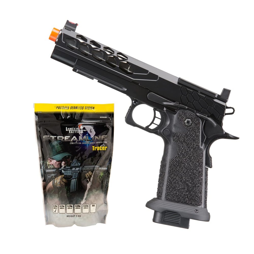 STRYK HI-Capa 5.1Gas Blowback Airsoft Pistol and Tracer 0.2g 5000 Rounds Airsoft BBS